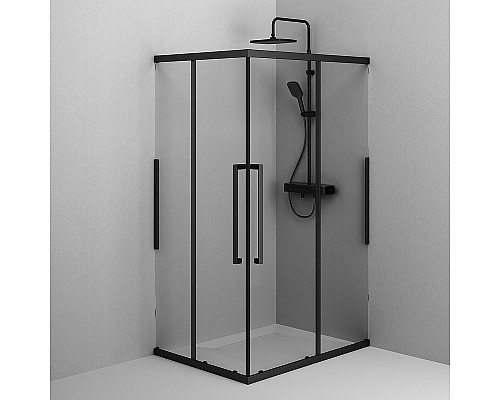 Душевой уголок AM.PM Func 120x80 W84G-403-12080-BТ профиль Черный матовый стекло прозрачное