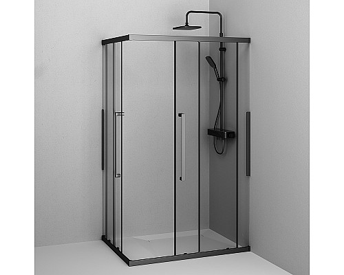 Душевой уголок AM.PM Func 120x80 W84G-403-12080-BТ профиль Черный матовый стекло прозрачное