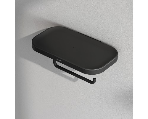 Держатель туалетной бумаги AM.PM Func A8F341422 с полкой Черный матовый