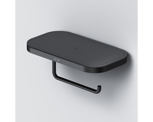 Держатель туалетной бумаги AM.PM Func A8F341422 с полкой Черный матовый