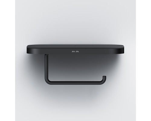 Держатель туалетной бумаги AM.PM Func A8F341422 с полкой Черный матовый