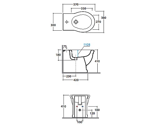 Биде Globo Paestum PA026.BI*1 Белое