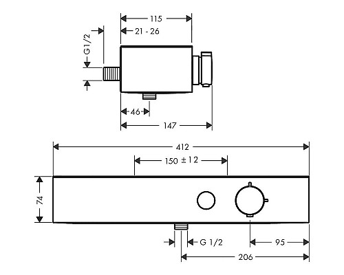 Смеситель для душа Hansgrohe ShowerTabletSelect 400 24360700 с термостатом Белый матовый