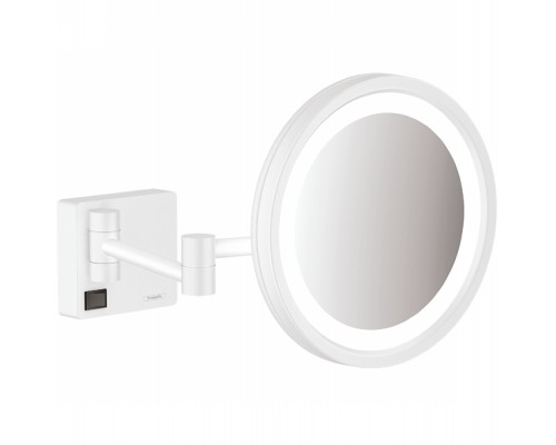 Косметическое зеркало Hansgrohe AddStoris с подсветкой с увеличением Белое матовое