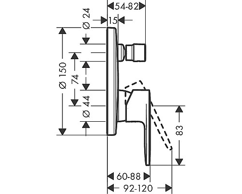 Смеситель для душа Hansgrohe Vernis Blend 71467670 Черный матовый