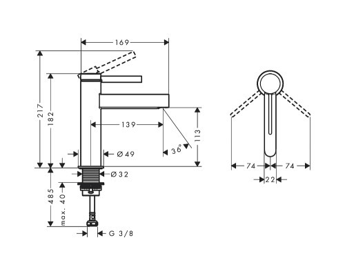 Смеситель для раковины Hansgrohe Finoris 76010700 Белый матовый