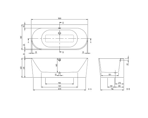 Квариловая ванна Villeroy&Boch Oberon 2.0 180x80 UBQ180OBR9CD00V-01 без гидромассажа