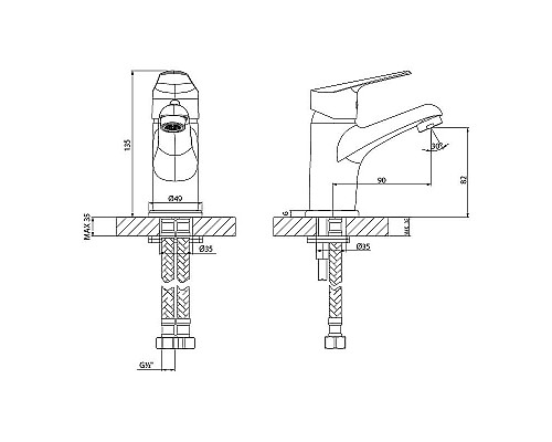 Смеситель для раковины Lemark Partner LM6506C Хром