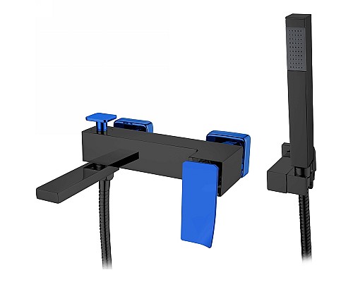 Смеситель для ванны Boheme Q 143-BUW.2 Черный матовый Синий