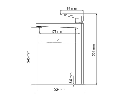 Смеситель для раковины WasserKRAFT Bever 2403H Черный матовый