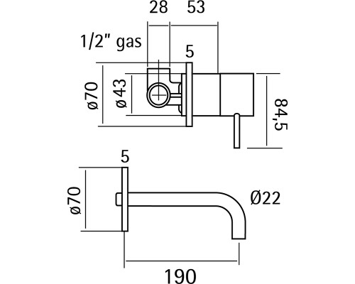 Смеситель для раковины Cisal Xion XI002510D1 Нержавеющая сталь