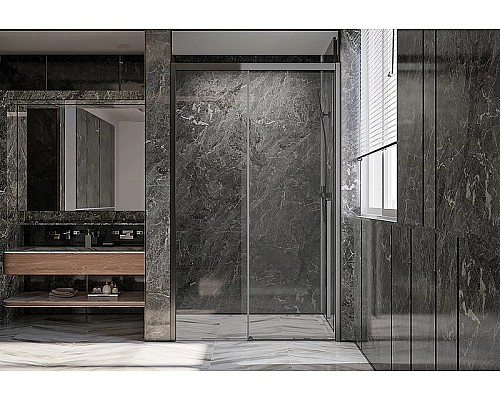 Душевая дверь Veconi Premium Trento PTD-30GR 140 PTD30-GR-140-01-C4 профиль Брашированный графит стекло прозрачное