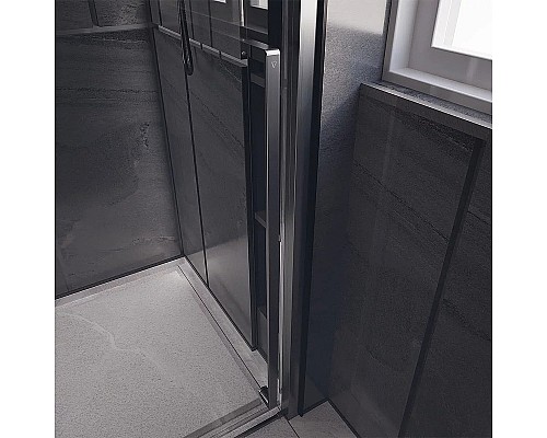 Душевая дверь Veconi Premium Trento PTD-30GR 140 PTD30-GR-140-01-C4 профиль Брашированный графит стекло прозрачное