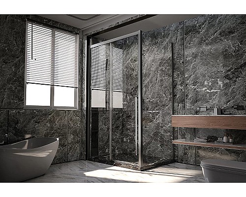 Душевая стенка Veconi Premium Trento SP-30GR 80 SP30-GR-80-01-C4 профиль Брашированный графит стекло прозрачное