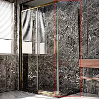 Душевая стенка Veconi Premium Trento SP-40G 90 SP40-G-90-01-C4 профиль Брашированное золото стекло прозрачное