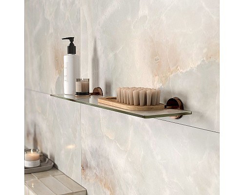 Стеклянная полка WasserKRAFT Asphe K-77724 Розовое золото