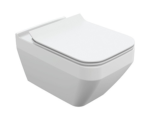 Комплект унитаза с инсталляцией Cersanit Crea 64443 с сиденьем Микролифт и клавишей смыва Хром глянцевый