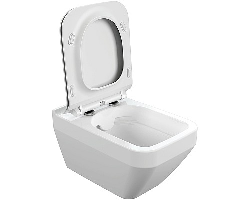 Комплект унитаза с инсталляцией Cersanit Crea 64443 с сиденьем Микролифт и клавишей смыва Хром глянцевый