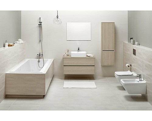 Комплект унитаза с инсталляцией Cersanit Crea 64443 с сиденьем Микролифт и клавишей смыва Хром глянцевый