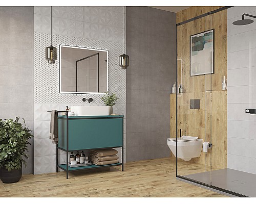 Комплект унитаза с инсталляцией Cersanit Crea 64443 с сиденьем Микролифт и клавишей смыва Хром глянцевый