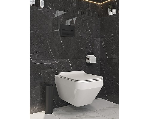 Комплект унитаза с инсталляцией Cersanit Crea 64443 с сиденьем Микролифт и клавишей смыва Хром глянцевый