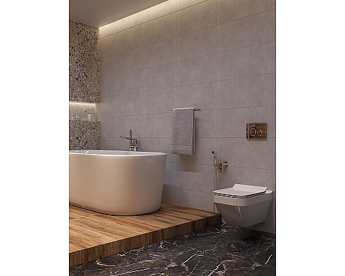 Комплект унитаза с инсталляцией Cersanit Crea 64443 с сиденьем Микролифт и клавишей смыва Хром глянцевый