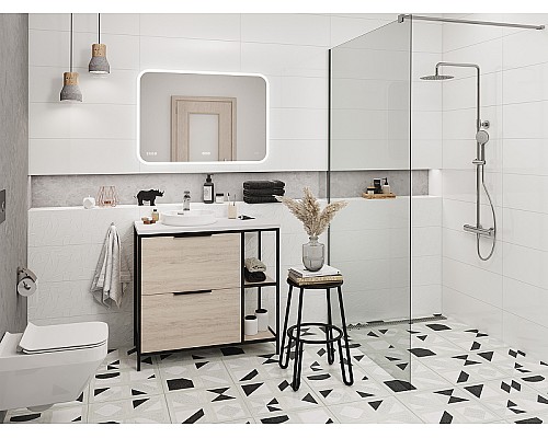 Комплект унитаза с инсталляцией Cersanit Crea 64443 с сиденьем Микролифт и клавишей смыва Хром глянцевый