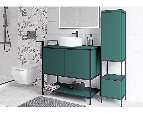 Комплект унитаза с инсталляцией Cersanit Crea 64443 с сиденьем Микролифт и клавишей смыва Хром глянцевый