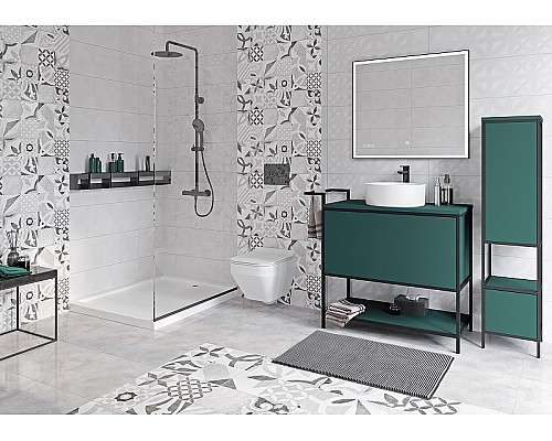 Комплект унитаза с инсталляцией Cersanit Crea 64443 с сиденьем Микролифт и клавишей смыва Хром глянцевый