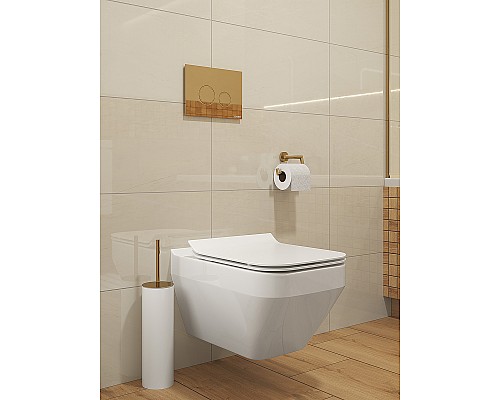 Комплект унитаза с инсталляцией Cersanit Crea 64443 с сиденьем Микролифт и клавишей смыва Хром глянцевый