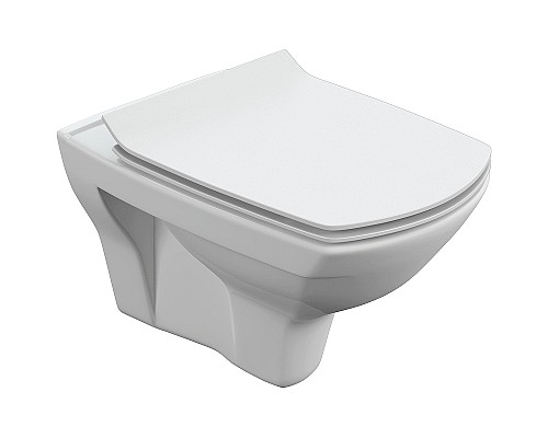 Комплект унитаза с инсталляцией Cersanit Carina 64440 с сиденьем Микролифт и клавишей смыва Хром матовый