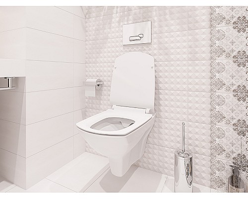 Комплект унитаза с инсталляцией Cersanit Carina 64440 с сиденьем Микролифт и клавишей смыва Хром матовый