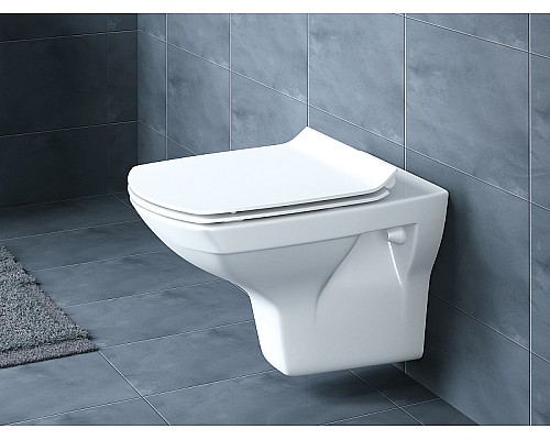 Комплект унитаза с инсталляцией Cersanit Carina 64440 с сиденьем Микролифт и клавишей смыва Хром матовый