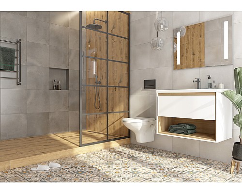 Комплект унитаза с инсталляцией Cersanit Carina 64440 с сиденьем Микролифт и клавишей смыва Хром матовый