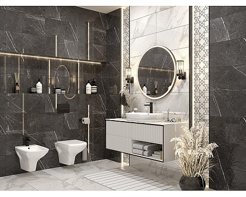 Комплект унитаза с инсталляцией Cersanit Carina 64440 с сиденьем Микролифт и клавишей смыва Хром матовый