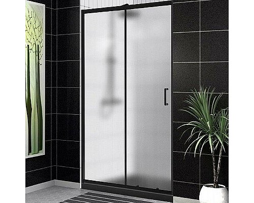 Душевая дверь BelBagno Uno 120 UNO-195-BF-1-120-P-NERO профиль Черный матовый стекло рифленое