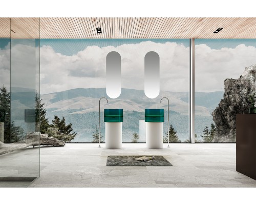 Раковина Abber Kristall 45 AT2701White-Aquamarin-H Белая Бирюзовая