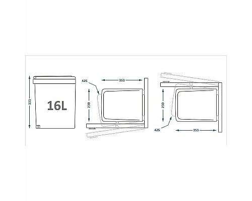 Ведро для мусора Alveus Albio 16L 224311 Хром
