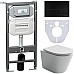 Комплект унитаза с инсталляцией Ceramicanova Balearica CN6000_1002B_1000 с сиденьем Микролифт и Черной матовой клавишей смыва