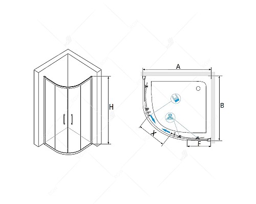 Душевой уголок RGW Passage PA-51B 90x90 02085199-14 профиль Черный стекло прозрачное