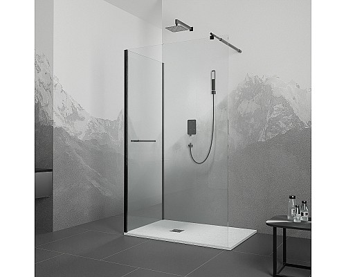 Душевой уголок RGW Walk In WA-005-1B 110x80 351005118-14 профиль Черный стекло прозрачное