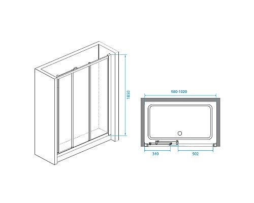Душевая дверь RGW Classic CL-111 100 410911110-11 профиль Хром стекло прозрачное
