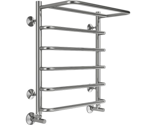 Водяной полотенцесушитель Terminus Полка П6 500x600 4670078530288 с полкой Хром, нижнее подключение, G 1/2" ВР