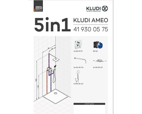 Душевая система Kludi Ameo 418310575 с термостатом Хром