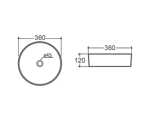 Раковина-чаша Orange 36 B09-360W Белая глянцевая