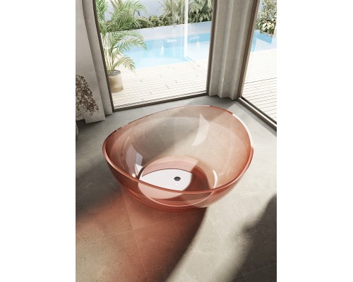 Ванна из полиэфирной смолы Abber Kristall 150х150 AT9705Koralle Розовая без гидромассажа