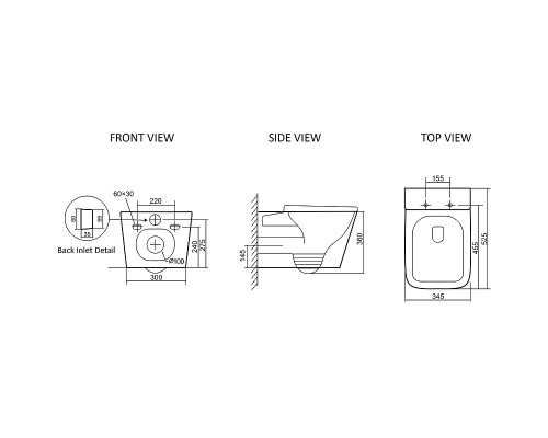 Унитаз SantiLine SL-5027MB подвесной Черный матовый с сиденьем Микролифт