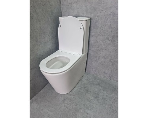 Унитаз компакт CeramaLux TR2178 Белый глянцевый с бачком и сиденьем Микролифт
