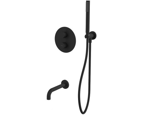 Смеситель для ванны Whitecross Y black YSET10BL с термостатом Черный матовый