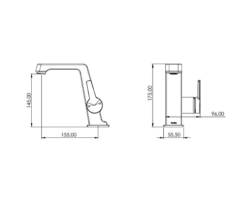 Смеситель для раковины Teska Thetis E5209 Розовое золото